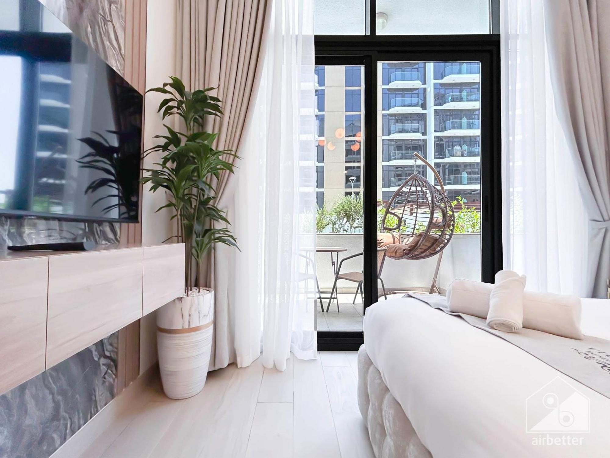 Charming Studio With Balcony In Azizi Riviera Дубай Екстериор снимка