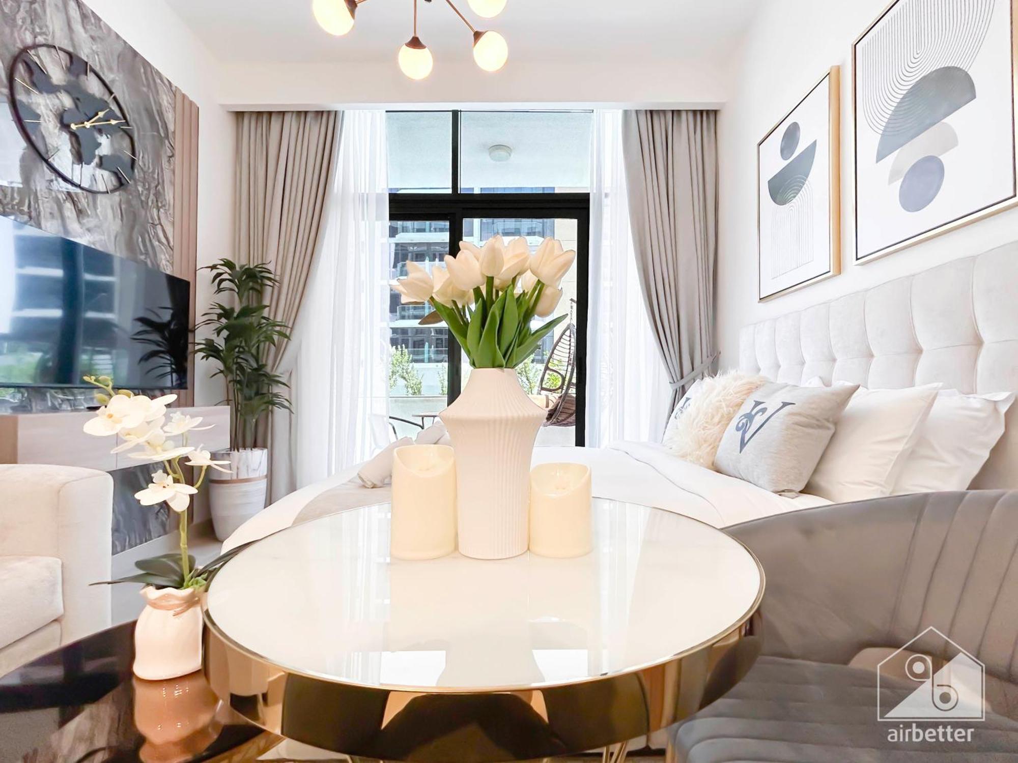 Charming Studio With Balcony In Azizi Riviera Дубай Екстериор снимка