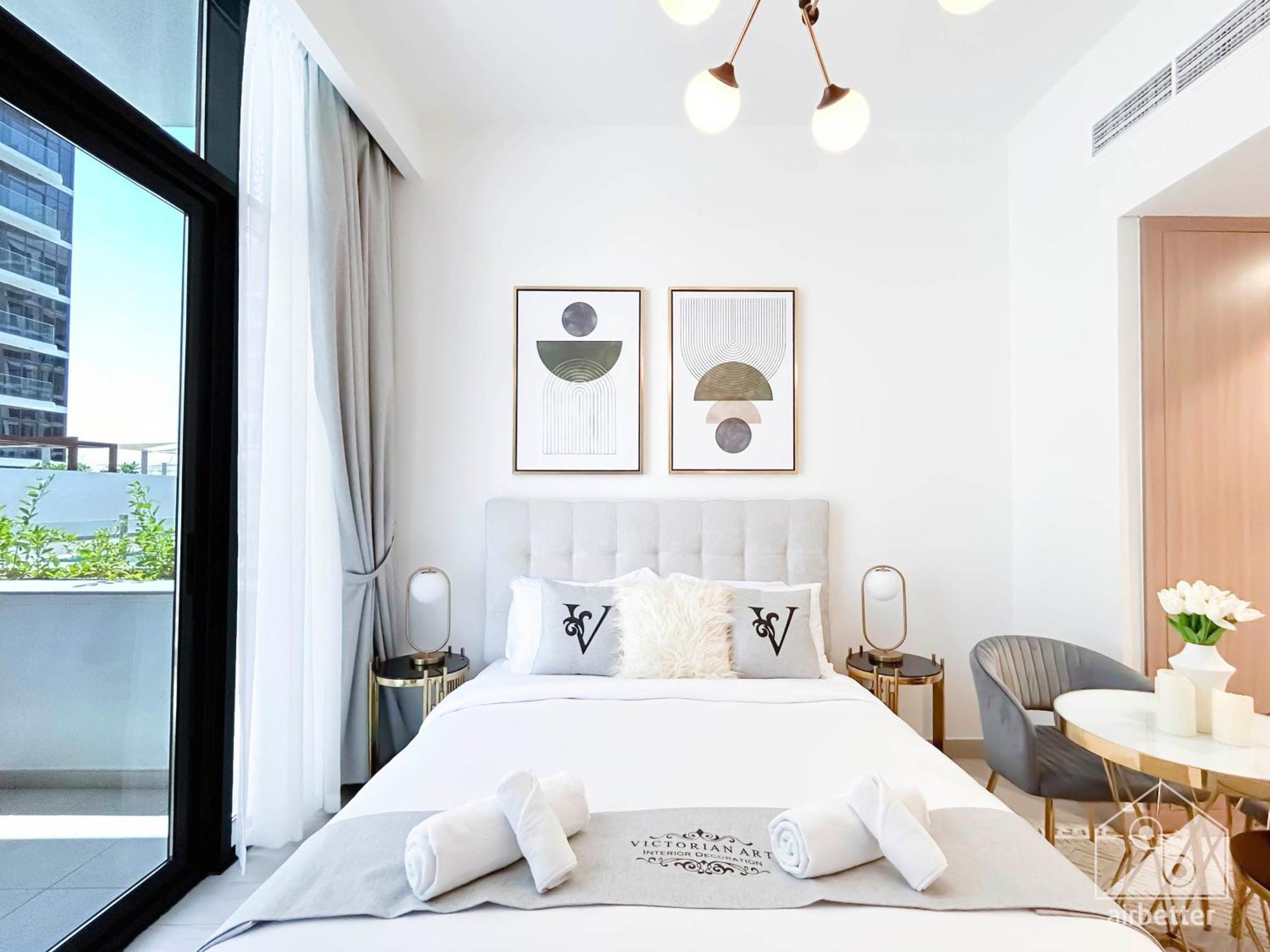 Charming Studio With Balcony In Azizi Riviera Дубай Екстериор снимка