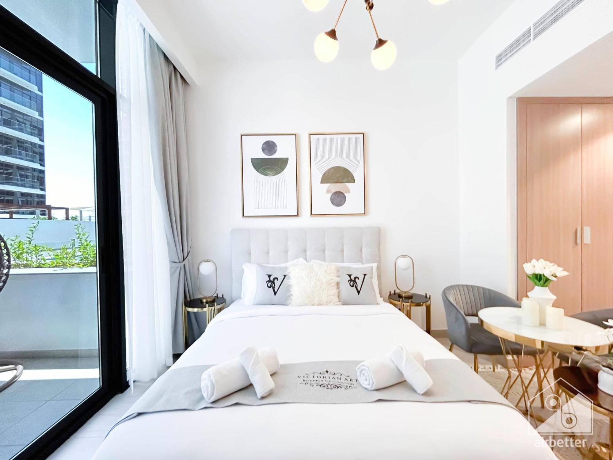 Charming Studio With Balcony In Azizi Riviera Дубай Екстериор снимка