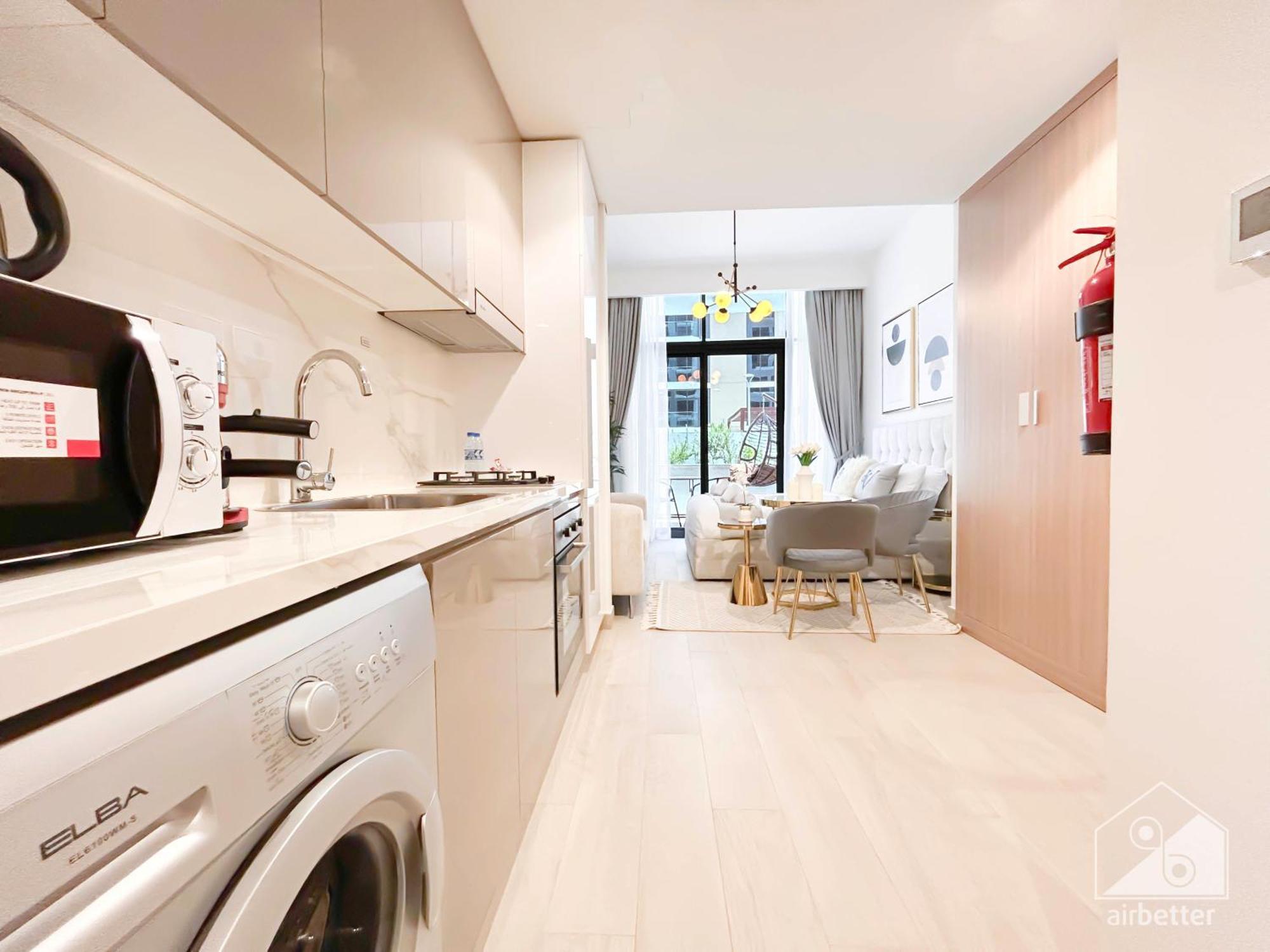 Charming Studio With Balcony In Azizi Riviera Дубай Екстериор снимка